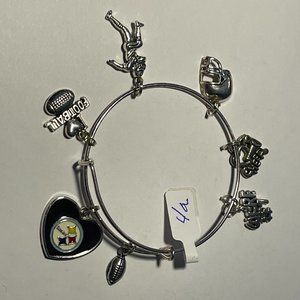 Pittsburgh Steelers NFL Custom Expandable Charm Bracelet NEW #4a